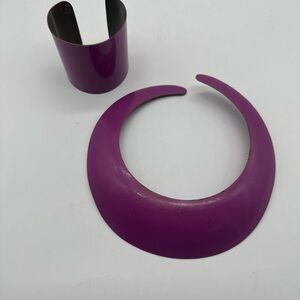Alexis Kirk 1980s Purple Statement Necklace and Cuff Set